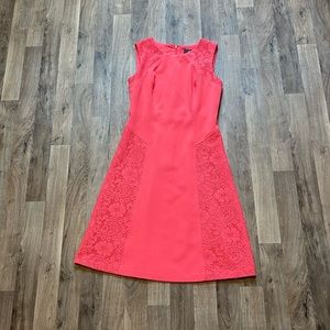 Adrianna Papell Pink A Line Sleeveless Lace Dress Size 6